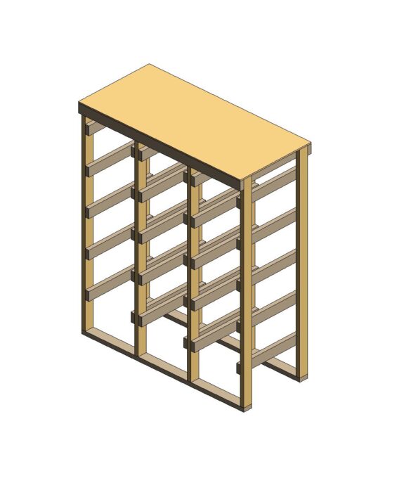 15 bin storage rack